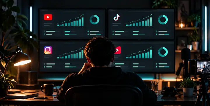 A multi-channel creator's earnings and performance overview